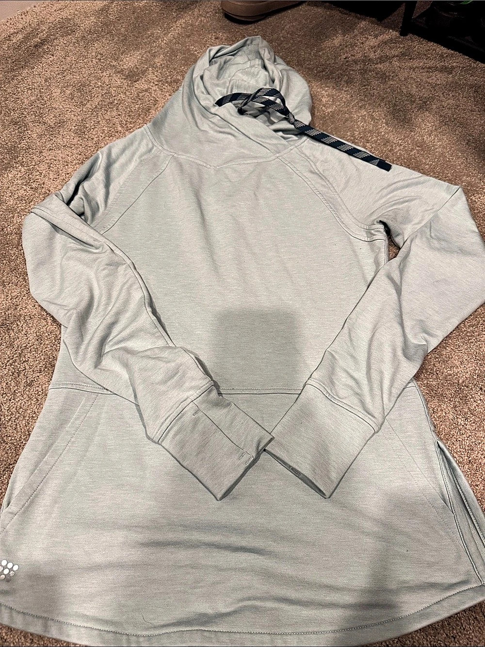 Title Nine Long Sleeve Hoodie Gray/light blue Size XS